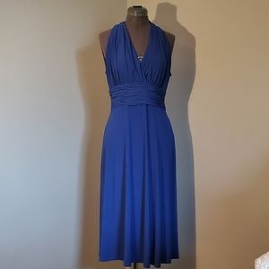 Evan Picone Blue Halter Dress